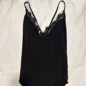 Black Lacey body suit from forever 21.